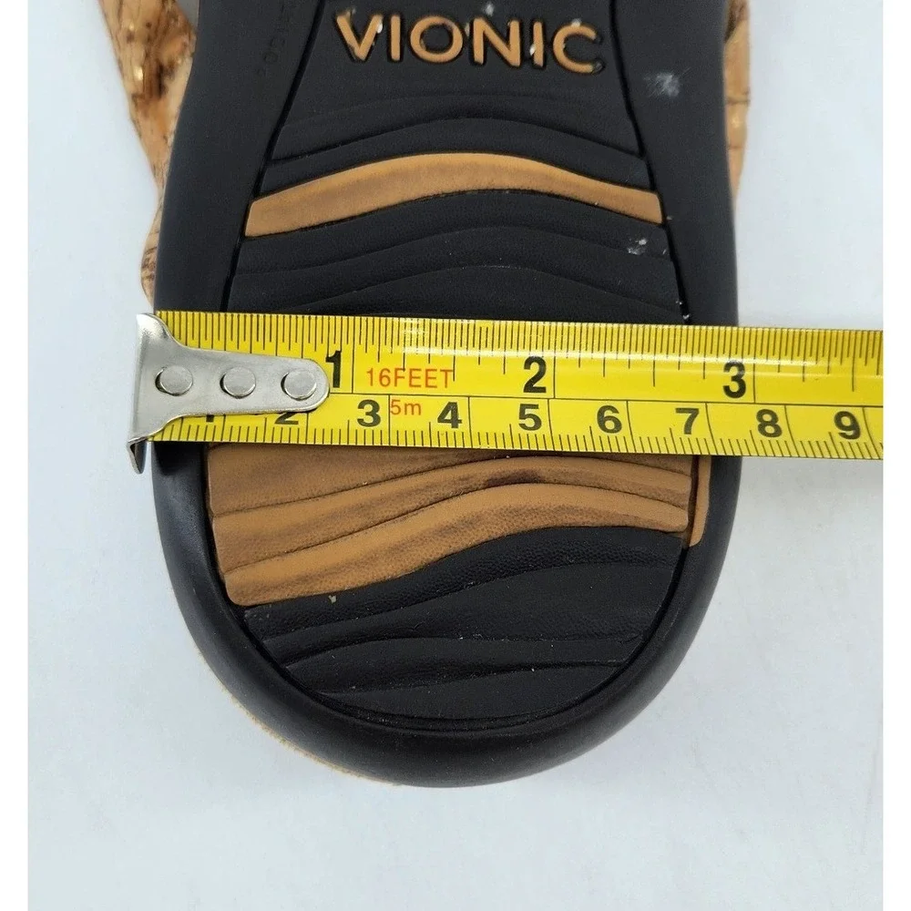Vionic Bella II Thong Sandals Womens 10 Tan Cork‎ Orthotic Bow Flip Flops